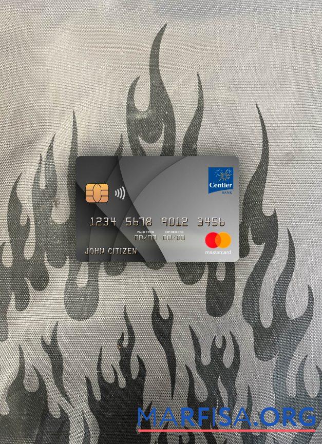 Printable USA Indiana Centier bank mastercard photolook front download for verification